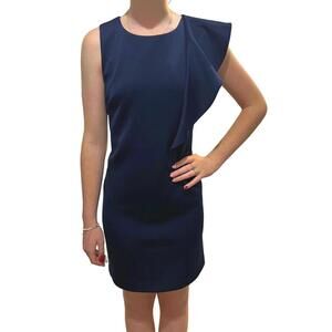 NWT Vince Camuto Ruffle Sheath|Minimalist, Corporate Chic, Wedding Guest 10P